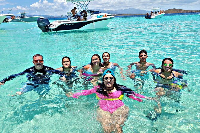 All-Inclusive: Mako 29ft Boat Tour to Icacos Palomino & Palominito - Stop 1: Cayo Icacos and Tortuga Reef, with guided snorkeling options