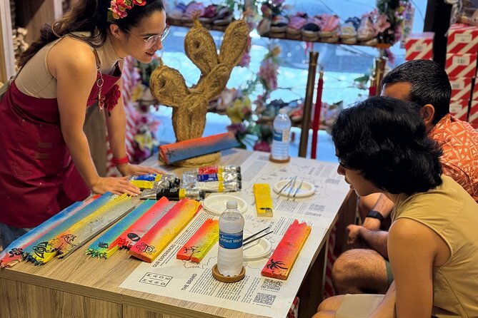 Caribbean Driftwood Making in San Juan - Fluorescent paint and your custom name or city
