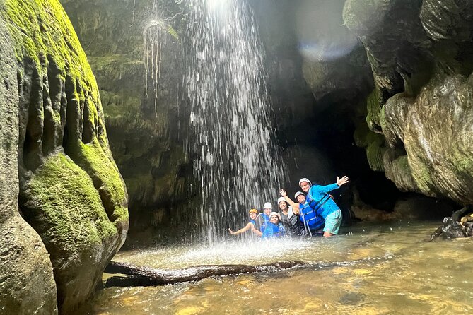Cave Adventure: Canyon and Hidden Waterfall in Charco Azul - Abdiel’s safety style: helmets, life jackets, and real prep