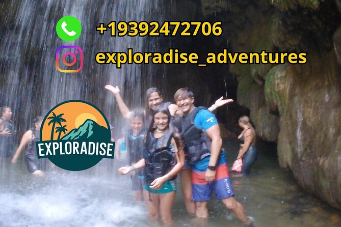 Cave Adventure - Charco Azul Caves, Canyon & Waterfall Adventure - The on-foot cave part at Charco Azul, with Taíno petroglyphs