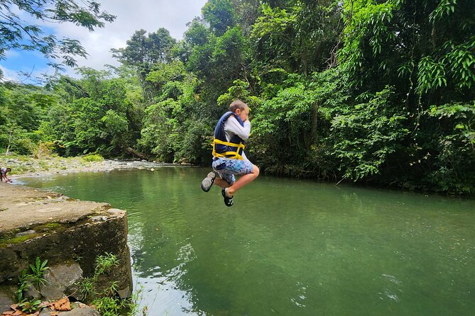 El Yunque Ziplining with River and Beach Visit - River time at Mameyes: optional splash, big choices