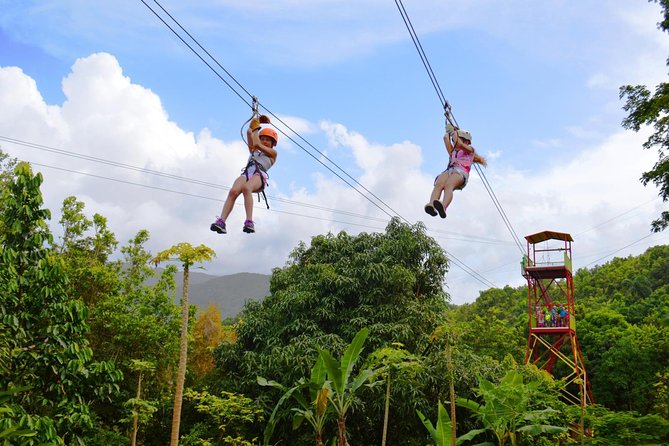 Zipline Canopy Tour with Transport from San Juan - At the site: training, gear fitting, and the stairs reality check